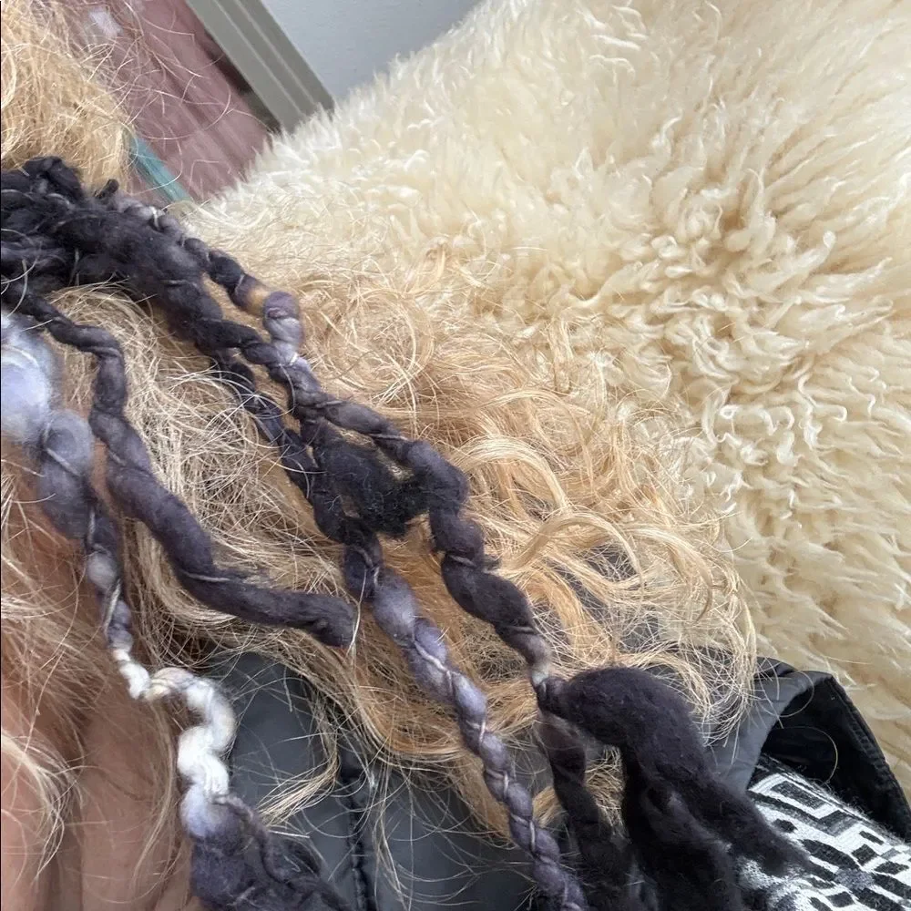 Festival headband MALABRIGO in colorway 69 pearl 10 Black grays for tassels OS